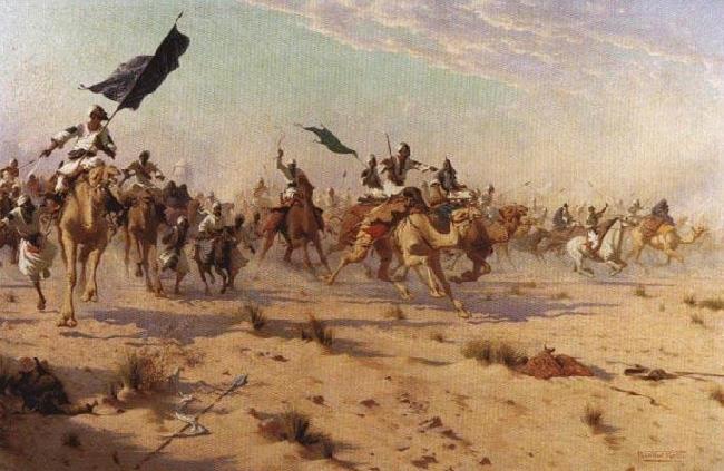 Robert Talbot Kelly The Flight of the Khalifa after his defeat at the battle of Omdurman, 2nd September 1898 Germany oil painting art